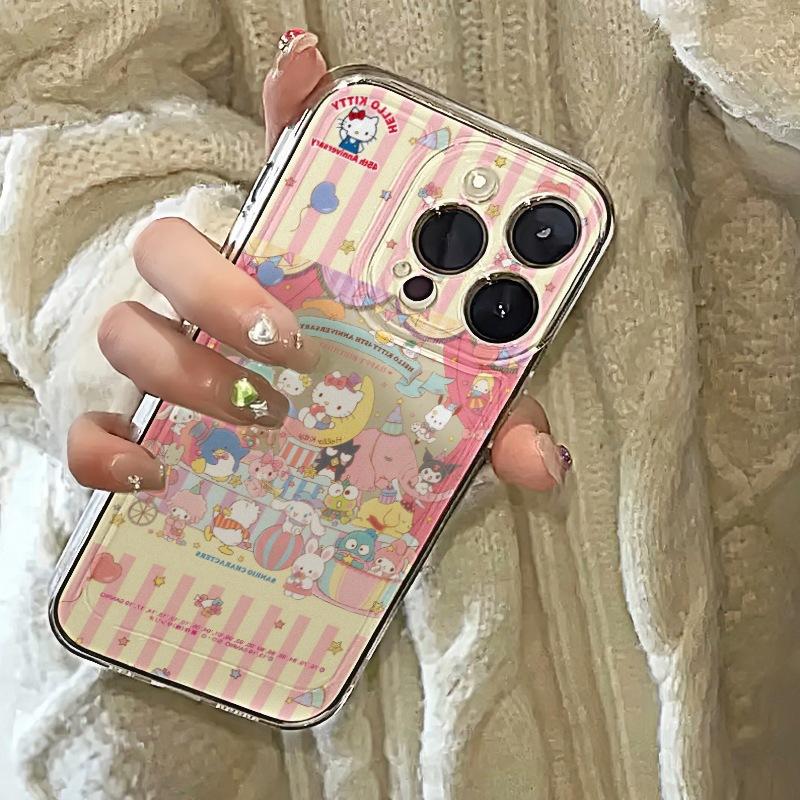 Circus Sanrio mobile phone case is all-inclusive for Apple 13/16PROMA personalized creative animation/15/14