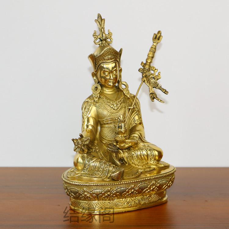 Feng Shui High 21cm Copper Lotus Master Buddha Statue Tibetan Tantric Supplies Decoration