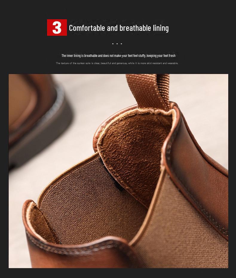 Cizme Martin din piele pentru bărbați, stil nou - Cizme Chelsea retro versatile cu vârf ascuțit, mărimi mari