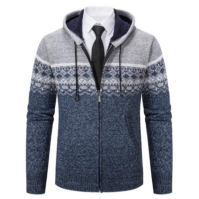 Jugendpullover Plus Samt Verdickte Strickjacke Kapuzenpullover Modischer Farbverlauf Jugend Warme Strickjacke
