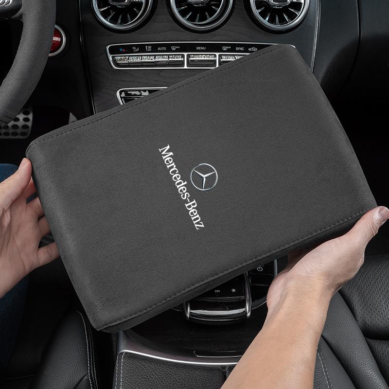 GLC GLB Car Armrest Box Heighten Mat Suede Hand Pad For Mercedes Benz AMG GLC W203 W206 W220 W205 W211 W212 W201 W210 W108 W168