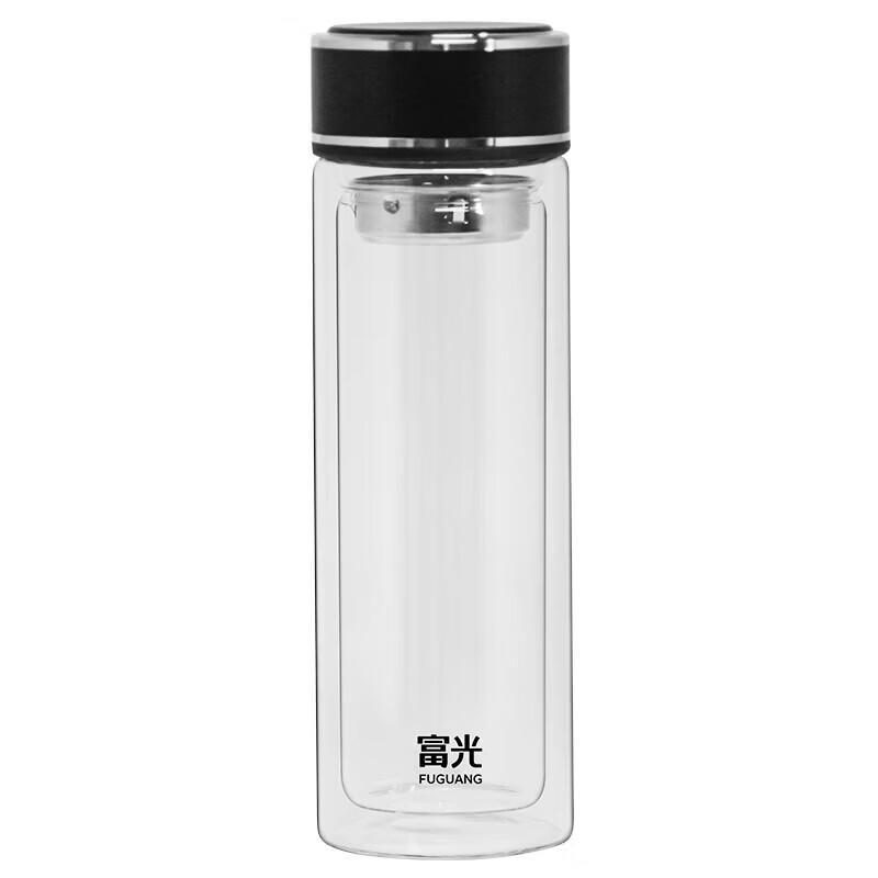 Fuguang Double-Layer Insulated Glass Cup with Tea Infuser