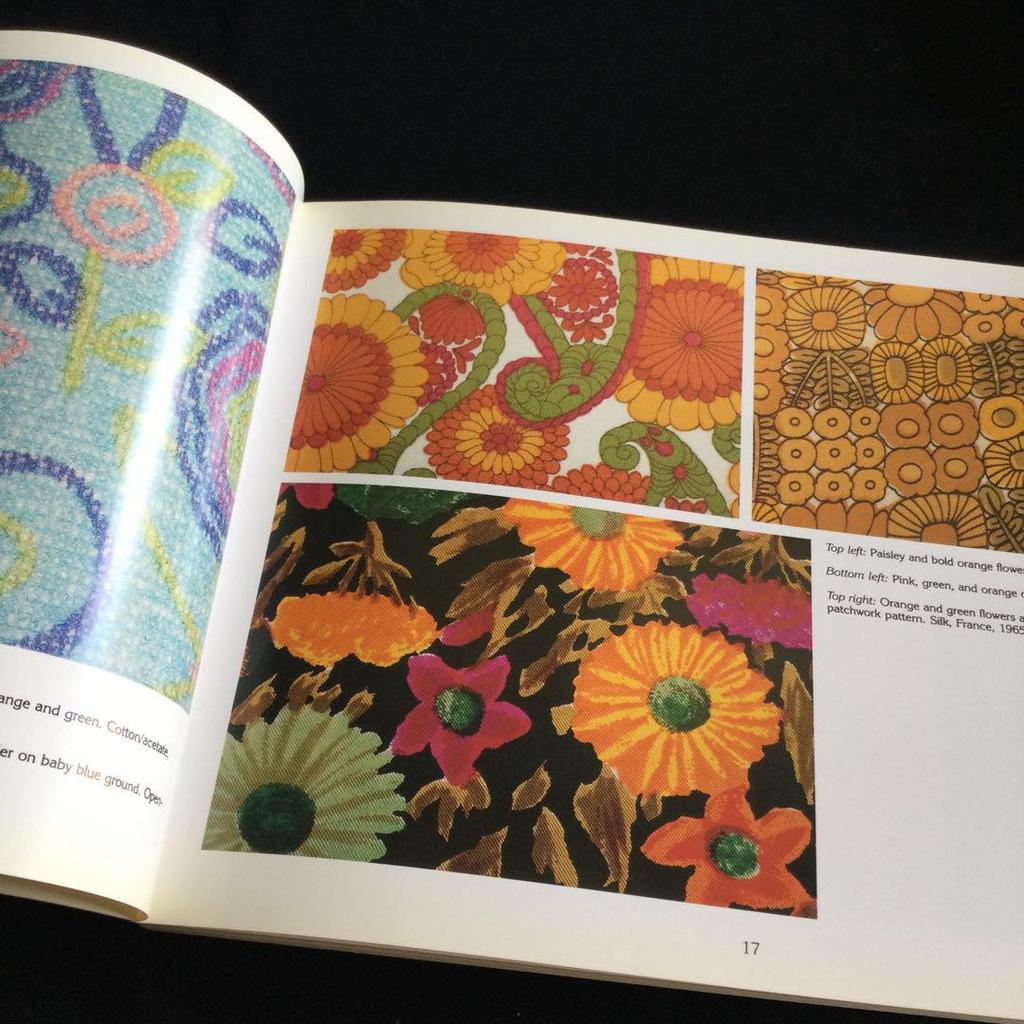 [USED] 1960s Floral Print Design Fabric Textile Book Flower