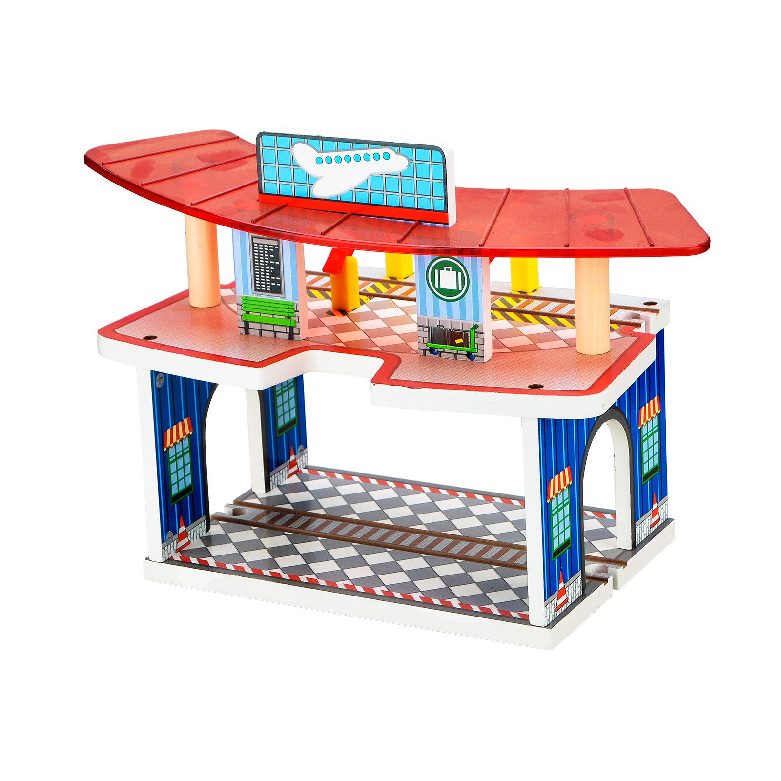 

Деревянная маленькая железнодорожная станция для парковки Деревянная скоростная железная дорога метро Рельсовые строительные блоки Оптовые аксессуары Детские игрушки