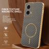 For Motorola Moto G85 5G Phone Case Carbon Fiber Textured Electroplated TPU Back Cover