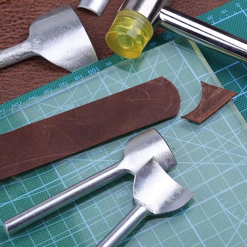 DIY obloukový zplošťovač 9 kusů kožených nástrojů Řemeslný půlkulatý děrovač pro výrobu řemínků, opasků, peněženek a tašek 10-50 mm