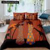 Ancient Egypt Pharaoh King Queen Duvet Cover African Egyptian Style Bedding Set for Teens Adults Black Tribe Ethnic Quilt Cover