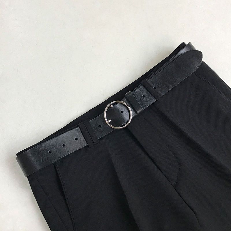 

Youth Pu Fashionable Leather Belt With Chic Round Buckle And Versatile Style For Teenagers Silver Round