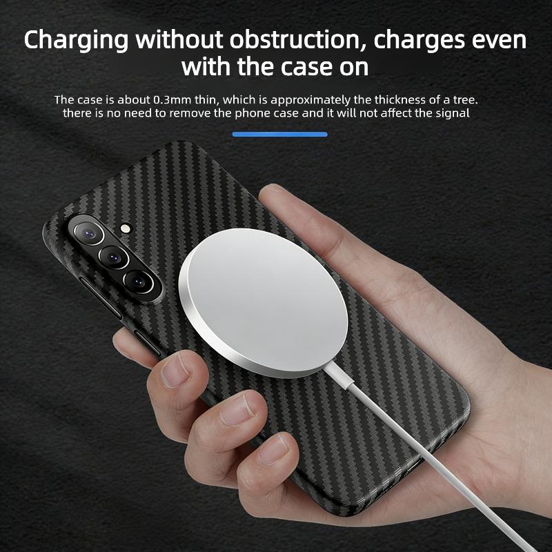 Premium Business 600D Carbon Fiber Pattern Slim Case For Samsung S26 Ultra S25 S24 Plus S23 Lens Raised Shockproof Protect Cover