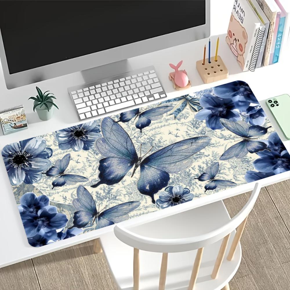 Tappetino Mouse Gaming Farfalla Blu Glitter di Cristallo Gomma Antiscivolo Liscio Grande Tappetino da Scrivania Per Giocatori Ufficio Scrivania Cancelleria