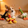 Stuffed Dog Tug Toy Long Neck Plush Chicken Squeaky Bird Dog Chew Toy Tug of War Toy for Small Medium Dogs Interactive
