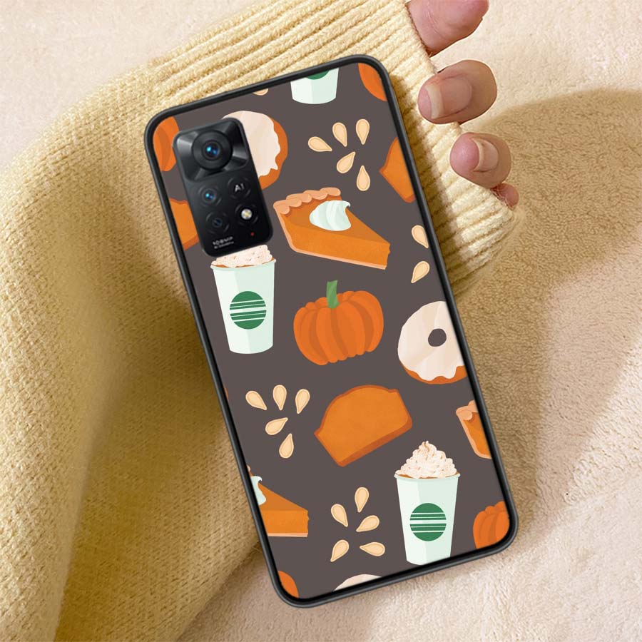 Pumpkin Happy Fall Phone Case For Redmi 13C 14C Note 14 13 Pro Plus 5G Clear Capa 12 12C 10A 10C 10 9A 9C 9T 9 8 Pro Cover TPU S