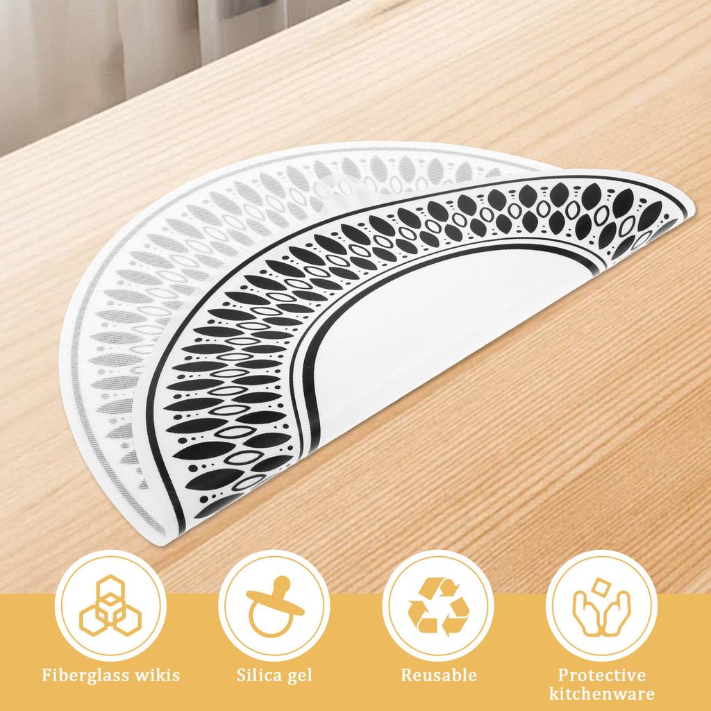 4Pcs Induction Cooker Insulation Pad Cooktop Protector Mat Potholder Nonslip Silicone Heat Insulation Pad Countertop Protectmat