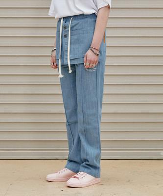Pantaloni șorț SAC STUDIO Atelier Indigo Deschis