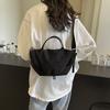 Solid color simple casual shoulder messenger bag women's large capacity lightweight folding handbag versatile fashion breast bag