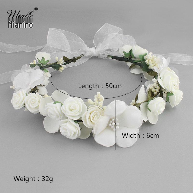 Floral Fabric Wreath Headband for Bridal & Beach Photography