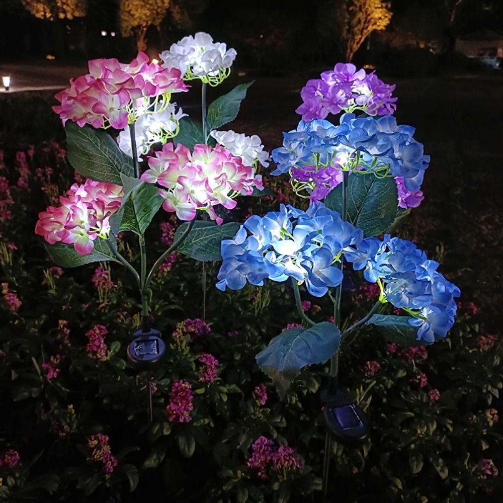 3 Head Lawn Light Hydrangea Landscape Lamp House Decoration LED Solar Lamp  Holiday