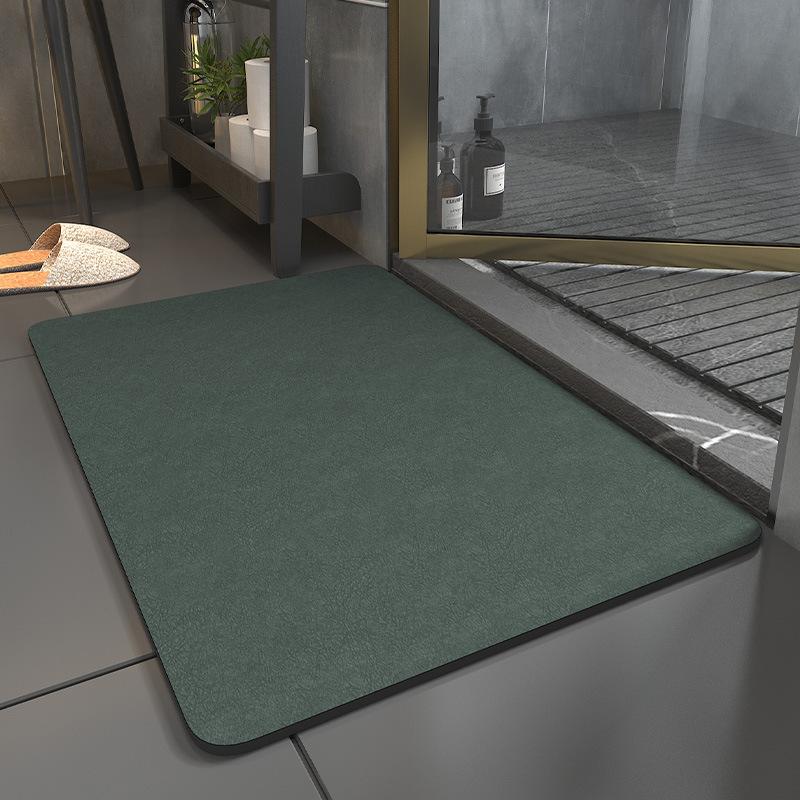 Non-Slip Bath Mat Diatomite Mats with Rubber Backing Soft Absorbent Bathroom Rug Diatomite Mud Thin Bath Mat for Hallway Shower