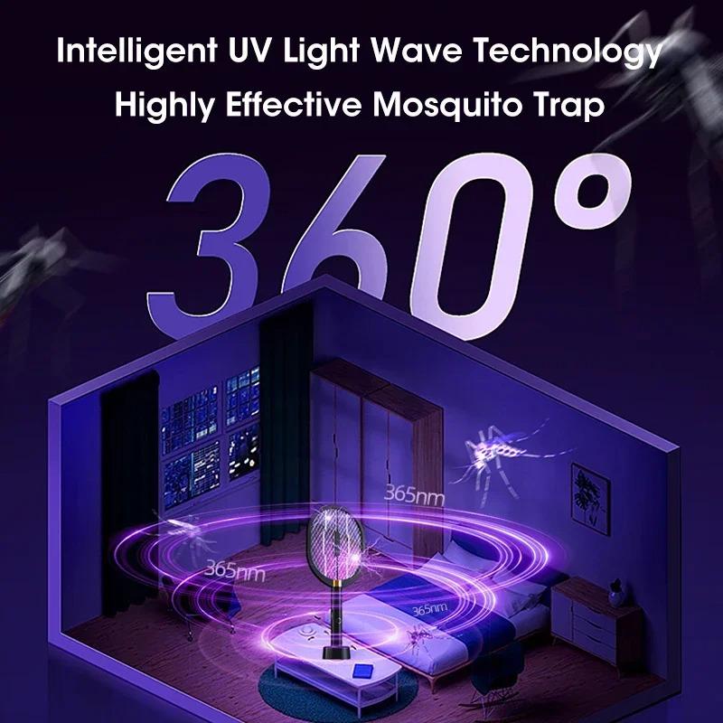 3000V Electric Mosquito Swatter With Security Grid Rechargeable Large Capacity Battery Anti-mosquito Lamp Night Light
