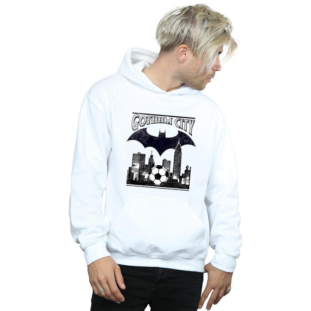 DC Comics Mens Batman Football Gotham City Hoodie