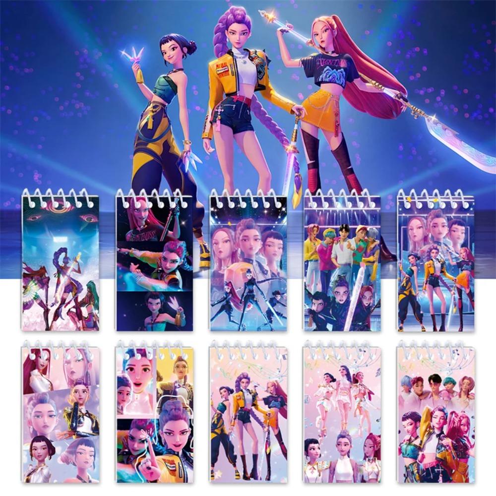 Kpop Demon Coil Caderno Anime Huntrix Livro Caderno Decorativo Festa Presente para Convidado Suprimentos para Festa de Aniversário Kpop Guerreiro