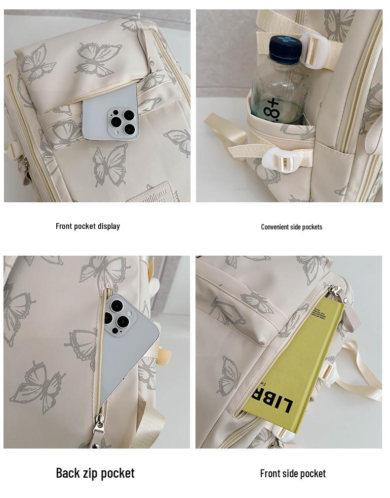 Reflective Butterfly Backpack for Middle & High School Girls – Versatile Shoulder Bag for Students