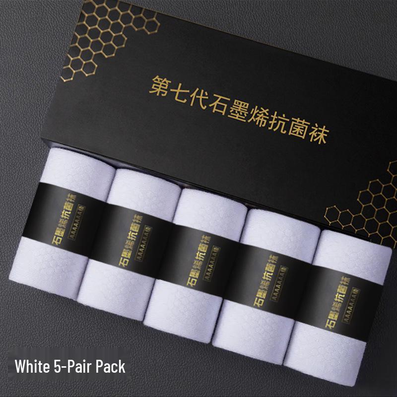 Ginger Graphene Men's 7th Gen Antibacterial Business Mid-Calf Socks, Breathable, Sweat-Absorbent Cotton for Autumn/Winter