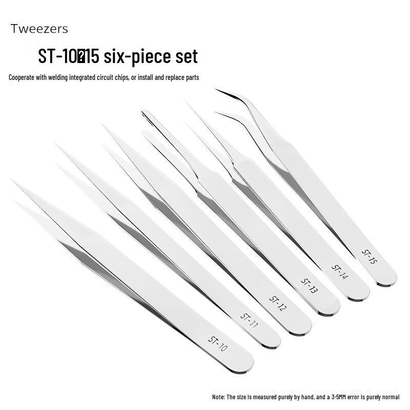 Extra Long 304 Stainless Steel Bent Tip Tweezers - Anti-Static Gardening & Planting Tool