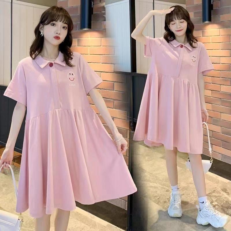 

Платье-поло для беременных Smiley Face - С коротким рукавом, свободного кроя для всех стадий XXXL (165-185)