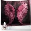 Pink Wings Tapestry, Kawaii Angel Wall Hanging, Aesthetic Bedroom Dorm Party Photo Backdrop, Home Decor Gift