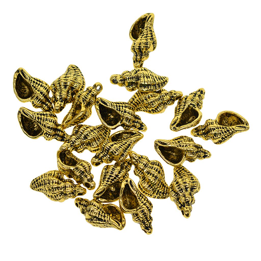 

20 шт. антикварные 3D морские подвески-раковины, подвески, кулон «сделай сам», серебро золотистый