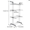 Dual Rod Folding Wing-shaped Clothes Rack: Floor-standing, Multi-functional, Movable, and Foldable