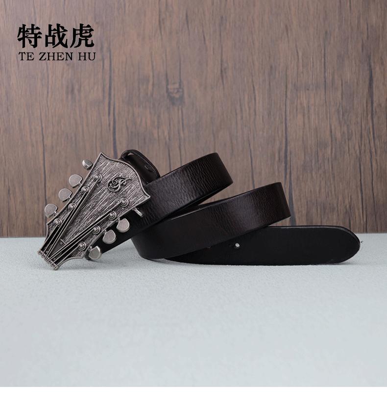 

Ручной работы Мягкий ремень из коровьей кожи Женский ремень из коровьей кожи первого слоя с пряжкой-булавкой Простой ремень Сплав Кожаный с джинсами Ремень 115cm темно-коричневого