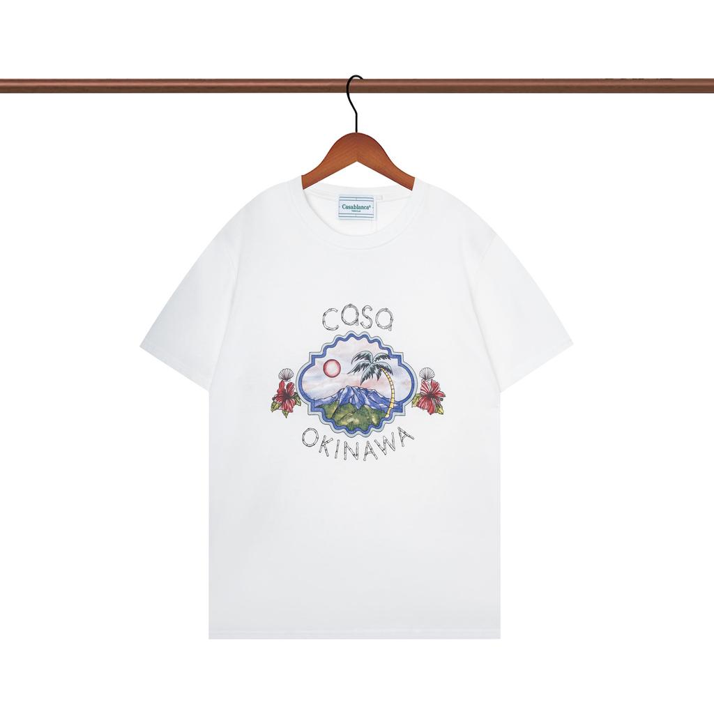 Casablanca 23 Frühling und Sommer Neuheit Fantasie Tor Sternenhimmel Schloss Casa Buchstaben Logo Kurzarm Partner T-Shirt