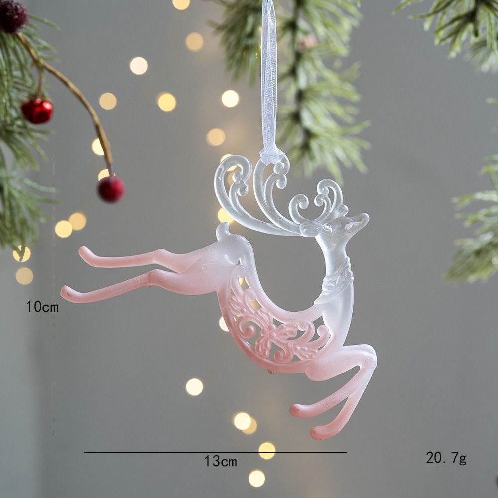 Snowflake Icicle Christmas Pendants Crystal Acrylic Christmas Tree Ornaments Happy New Year Home Table Decor Hanging Pendant