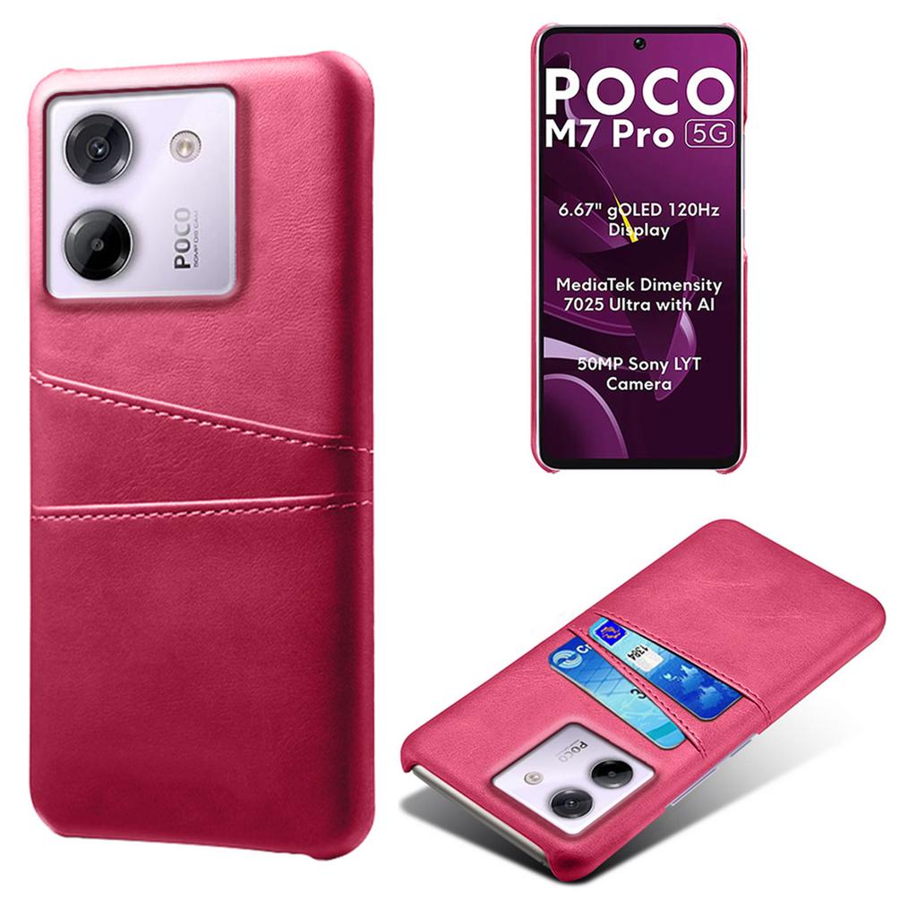 For Xiaomi Poco M7 Pro 5G Case Dual Card Slots PU Leather+Hard PC Phone Cover