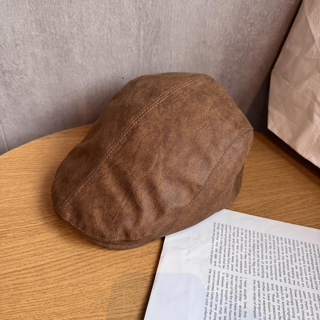 Retro Suede Beret With Solid Color Design Suitable For Teens Matching Daily
