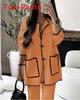 Casual Womens Two Piece Suit With Pockets For Autumn Comfort Wear