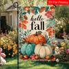 2D Flat - 2D Flat Happy Autumn Pumpkin Thanksgiving Garden Flag_1-28X40 Inch Outdoor Garden Flag Double-Sided Home Decoration Courtyard Decoration Out