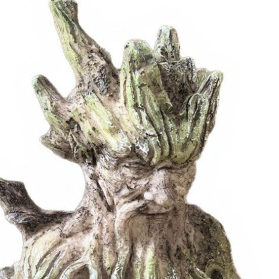 Tree Face Bird Feeder Funny Resin Hanging Bird Feeding Station Tree Mounted Forest Guardian Sculpture for Backyard Garden