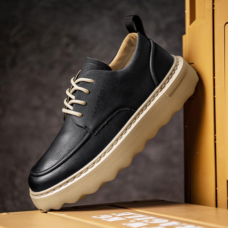 22 autumn new thick-soled casual shoes trendy board shoes Jinjiang leather light-soled Martin shoes