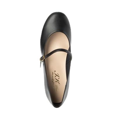 IK Plus Women's Comfort Pumps, Size 523, Black Smooth, 24.0 Cm, 2E