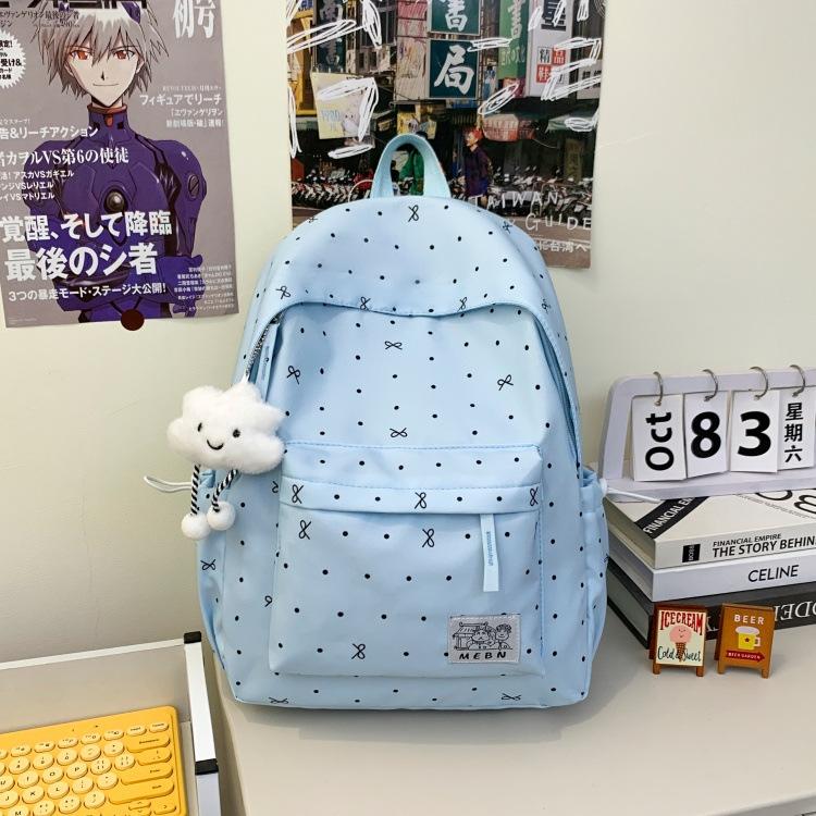 Schoolbag Bow Student Backpack College Student Simple Versatile School Bag Junior High School Student Backpack Travel Backpack