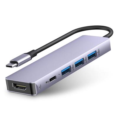VVG HDMI Hub with 100W PD Fast 1 USB Port 2 USB Ports for 5Gbps Data Slim Hub Compatible with and Android Mac iPad iPhone and More USB-C 5-in-1
