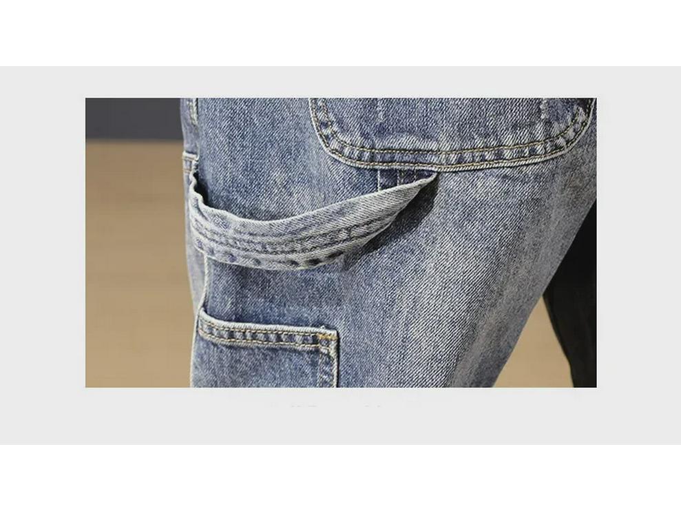 Men's Trendy Retro Harem Jeans: Loose Fit, All-Season, Straight Overalls.