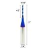 CNC Router Bit Down Cut 1/16 inch Cutting Dia 1/4 inch Shank Solid Carbide End Mill with Nanco Blue Coating CNC Bits for Wood Cut 3D Carving