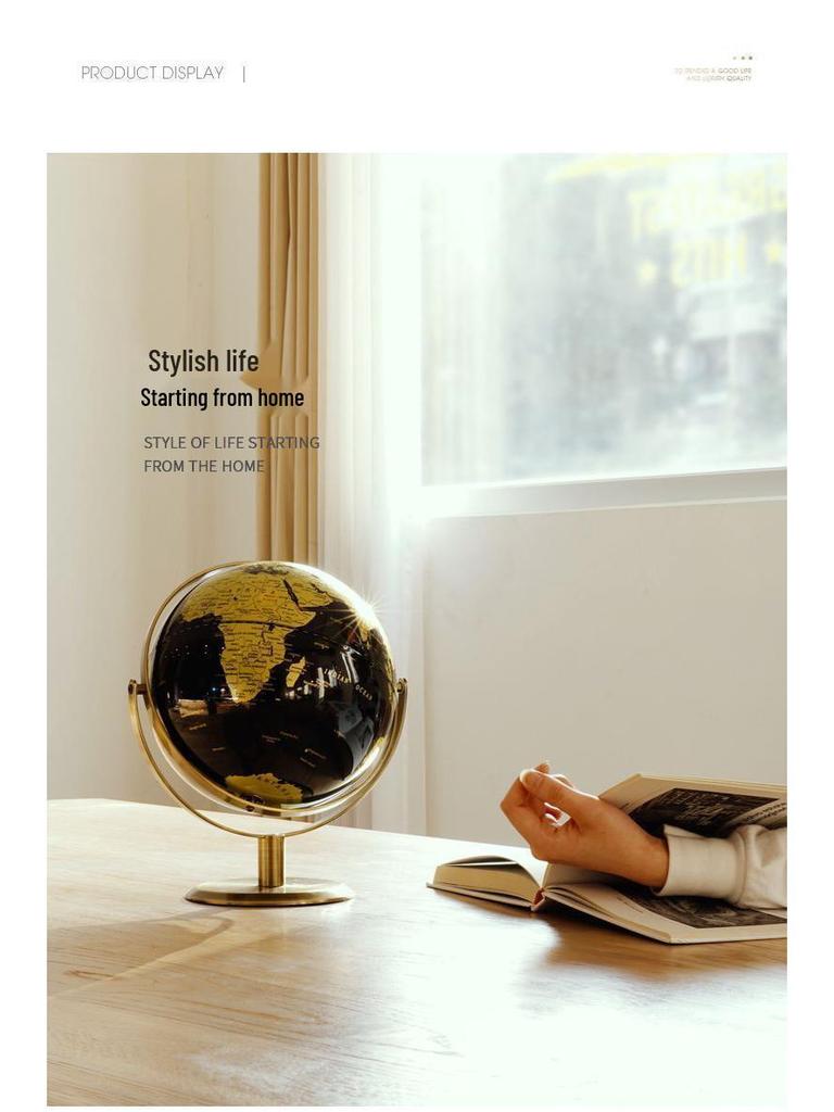 Light Luxury Globe Ornament for Office & Living Room Decor