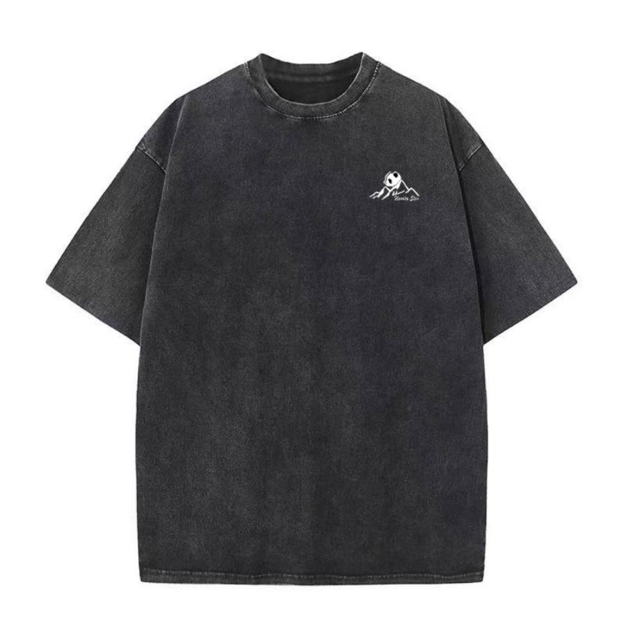New Men's Retro Casual T-Shirt - Street Style Cotton Washed Short Sleeve