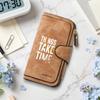 Elegant Long Wallet with Inspirational Slogan Portable Daily Use Card Holder Purse