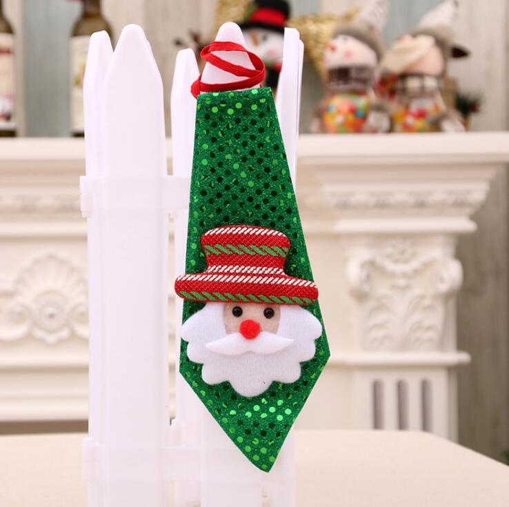 1PC Adjustable Sequins Necktie Tie Santa Claus Christmas Children Bowtie Party